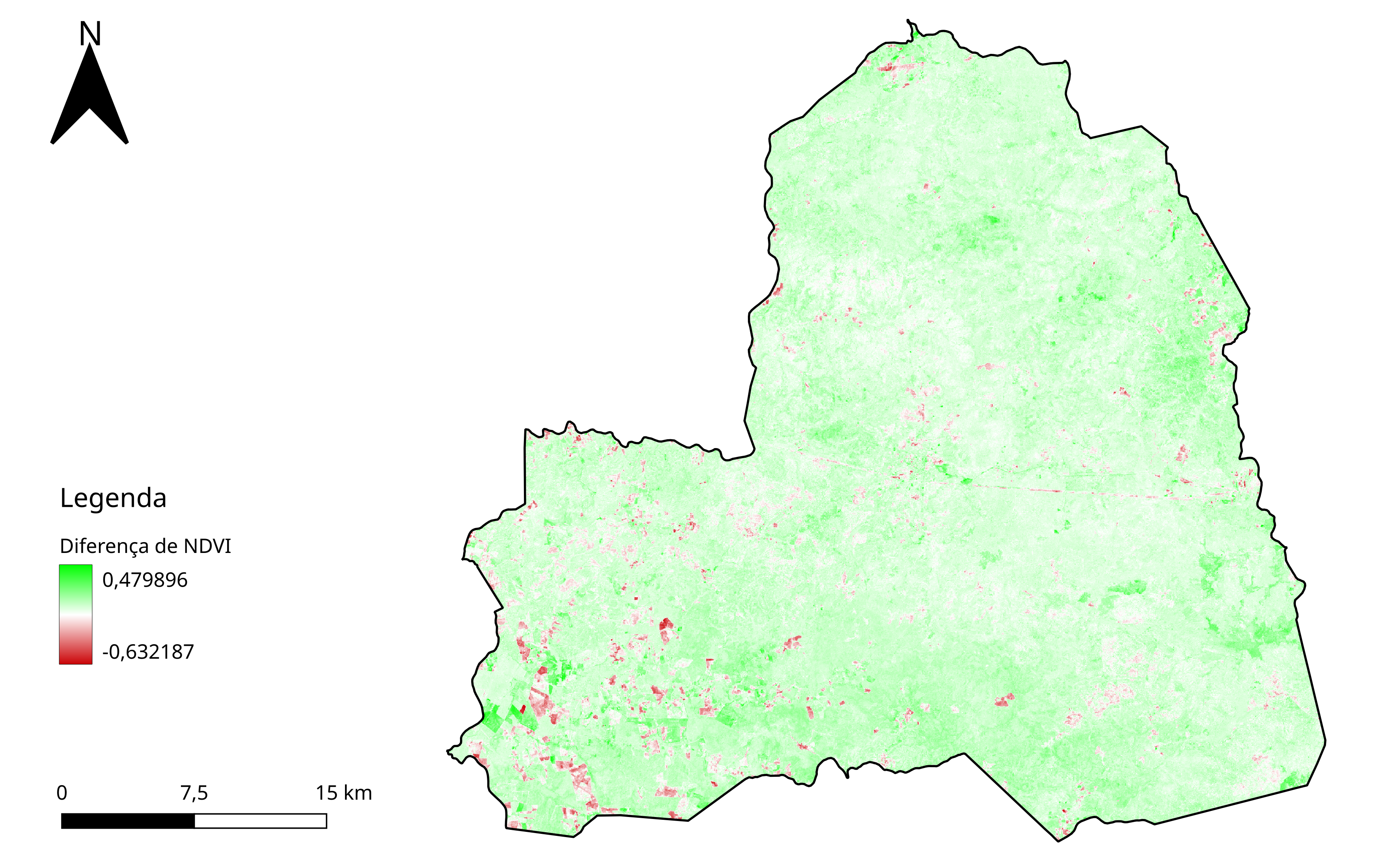 Imagem 3. Diferença de NDVI (2022-2017)