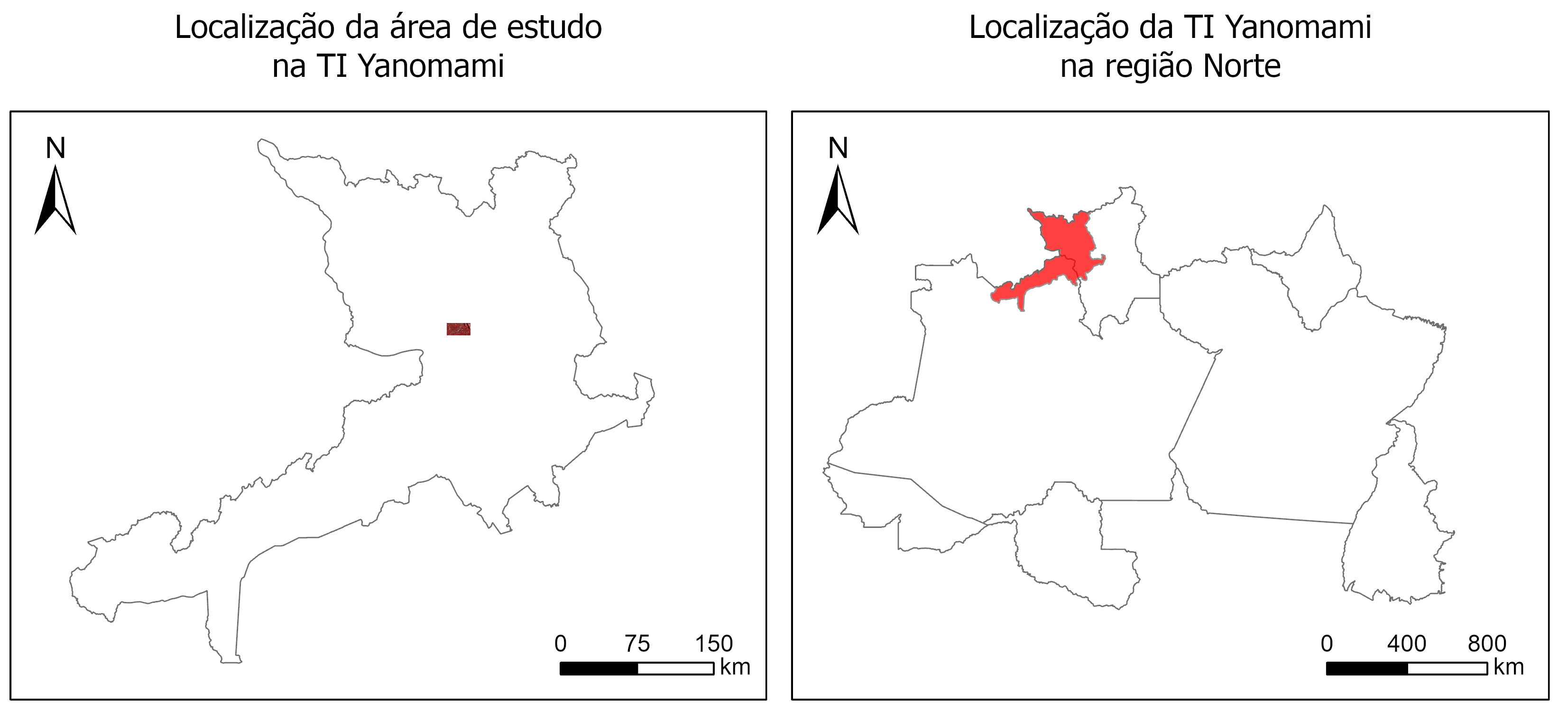 Localização da área de estudo e da TI Yanomami