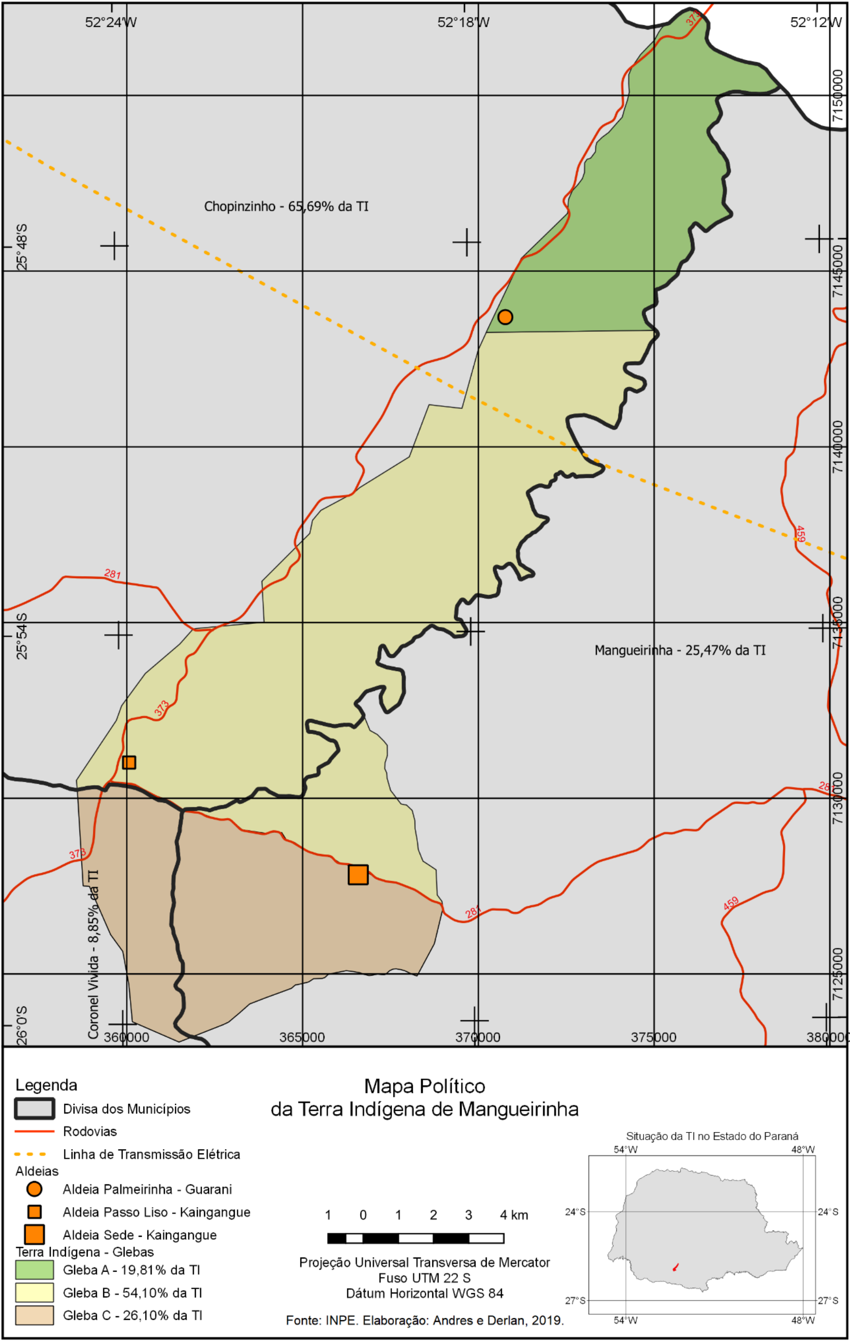 Imagem 3. Mapa político da TI Mangueirinha